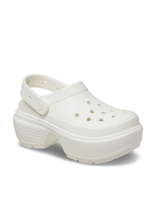 Crocs Stomp Γυναικεία Σαμπό Λευκά