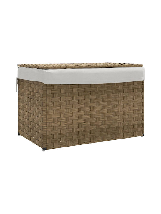 vidaXL Laundry Basket Wicker Folding with Cap 55.5x35x34cm Brown