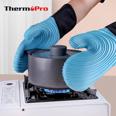 Thermo Pro Σετ Γάντια Κουζίνας από Σιλικόνη σε Κόκκινο Χρώμα 2τμχ