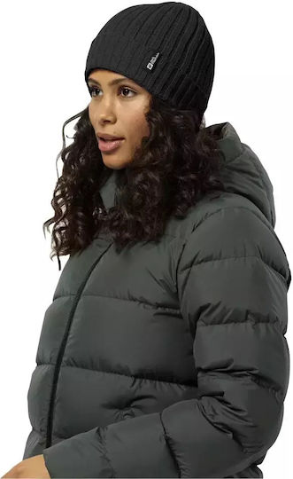 Beanie Unisex Σκούφος με Rib Πλέξη σε Μαύρο χρώμα