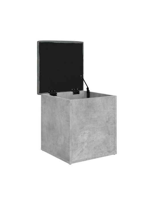 Stool For Living Room With Storage Space Wooden Gray 42x42x45cm