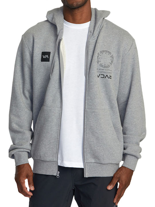 RVCA Men's Sweatshirt Jacket with Hood Athletic Heather