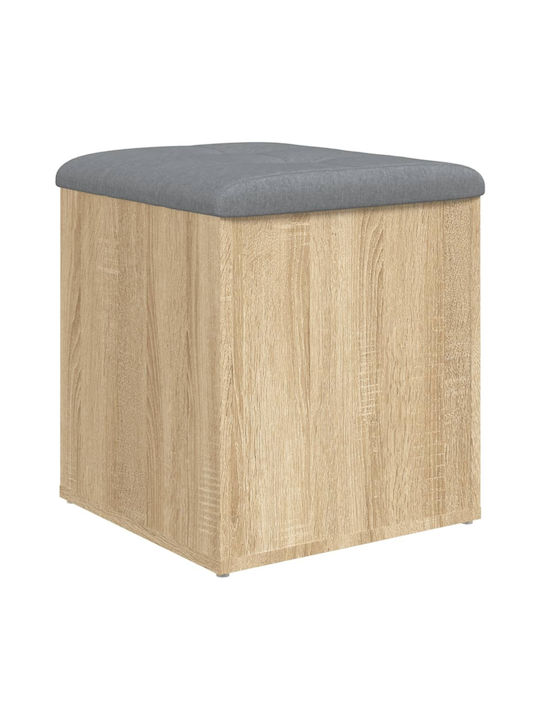 Stool For Living Room With Storage Space Wooden Oaks 42x42x45cm