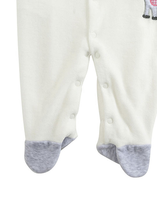 Zako Baby Bodysuit Long-Sleeved Velvet White