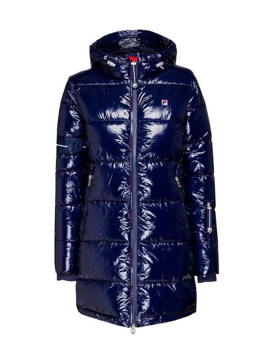 Sakura Puffer Κοντό Γυναικείο Puffer Μπουφάν Αδιάβροχο και Αντιανεμικό για Χειμώνα Navy Μπλε