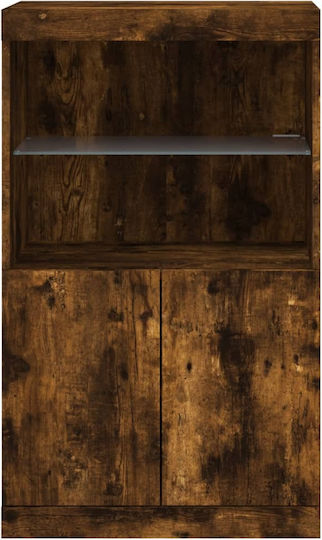 Bookcase with LED Smoky Oak 60.5x37x100cm