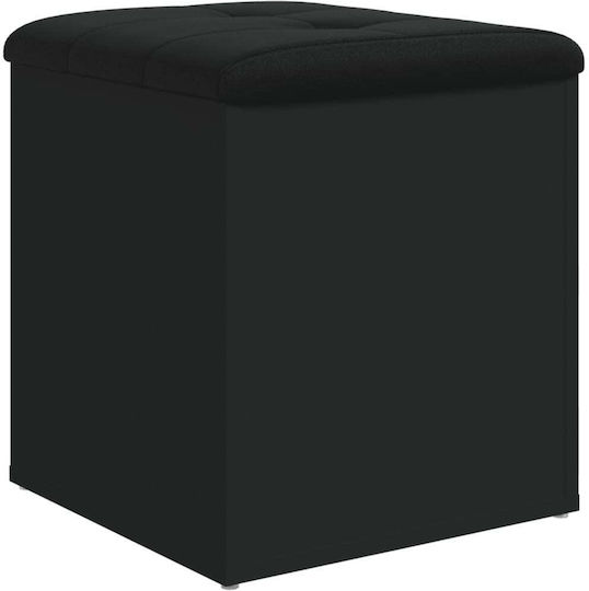 Scaune Camera de zi Cu spațiu de depozitare Tapițat cu Piele Ecologică Negru 42x42x45buc