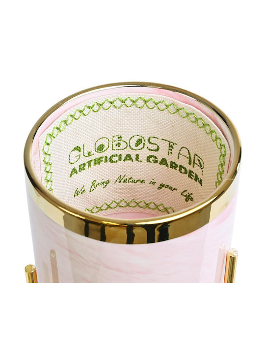 GloboStar Artificial Garden Colorado Κασπώ Κεραμικό Ροζ Χρυσό με Βάση 8x8x17εκ.