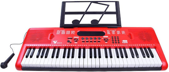 Jokomisiada Tastatur 61KL mit 61 Tasten mit Notenständer Rot