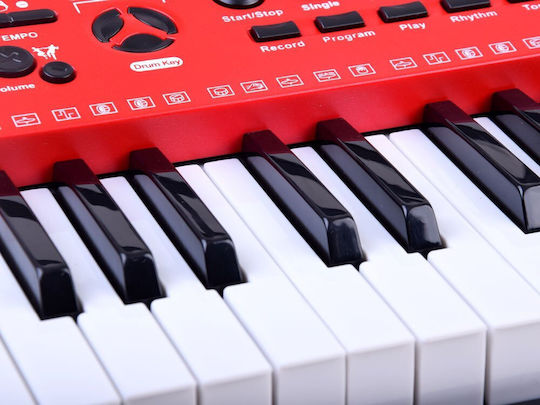 Jokomisiada Tastatur 61KL mit 61 Tasten mit Notenständer Rot