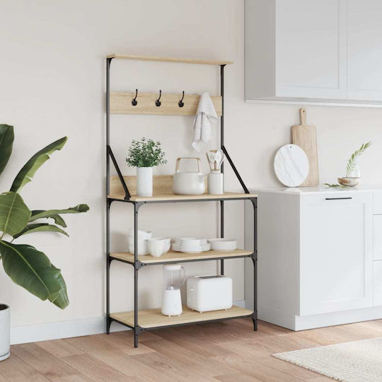 vidaXL Sonoma Ραφιέρα Κουζίνας Μεταλλική Μπλε 84x40.5x170cm