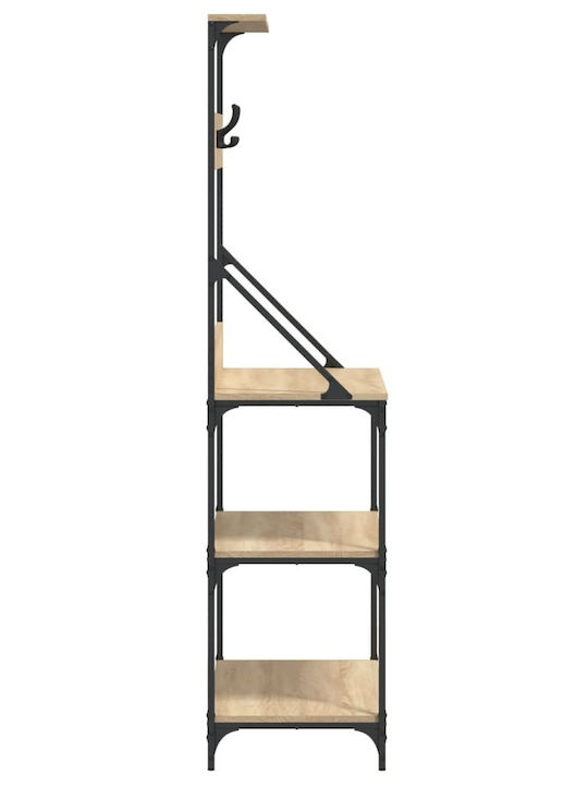 vidaXL Sonoma Lebensmittelregal Metallisch Mit Rädern Blau 84x40.5x170cm