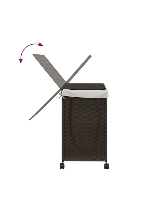 vidaXL Laundry Basket Fabric Folding with Cap 60x35x60.5cm Brown