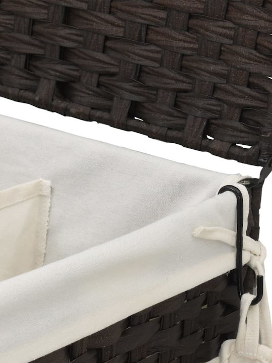 vidaXL Laundry Basket Fabric Folding with Cap 60x35x60.5cm Brown