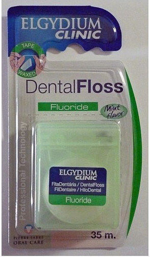 Elgydium Clinic Fluoride Waxed Dental Floss with Mint Flavour Green 35m