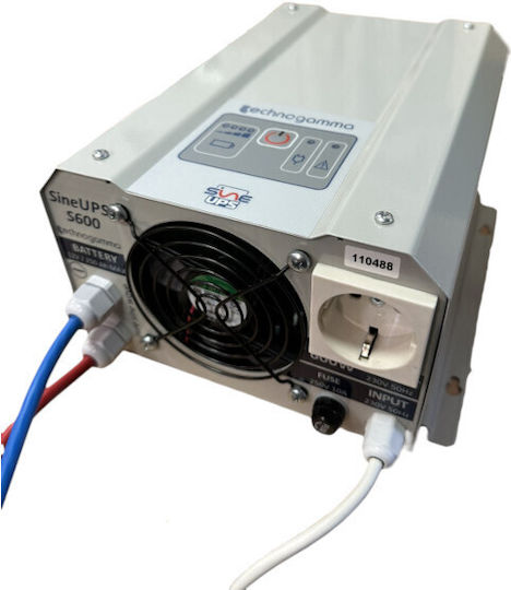 Techno Gamma SineUPS S600 Pure Sine Wave Inverter Power 600W with Nominal Input Voltage 12V Single Phase 12-S600