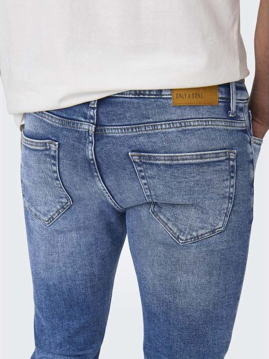 Men's Jeans Pants with Regular Fit Medium Blue Denim