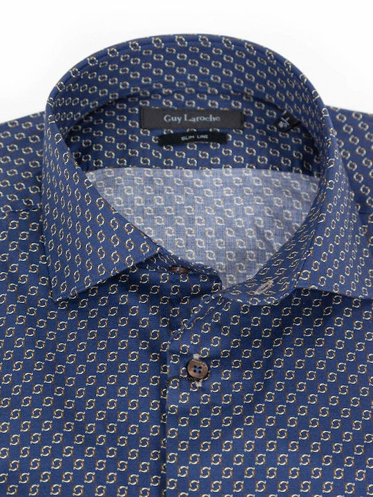Long-sleeved Cotton Shirt Blue