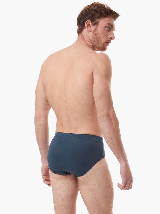 Men's Slips Blue Black with Patterns 2Pack