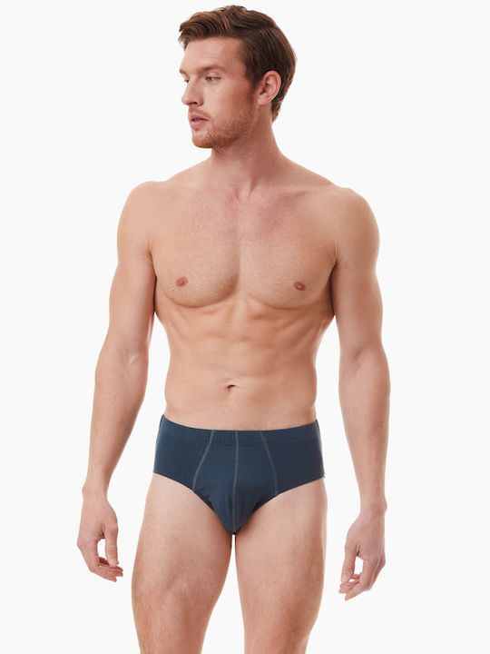 Men's Slips Blue Black with Patterns 2Pack