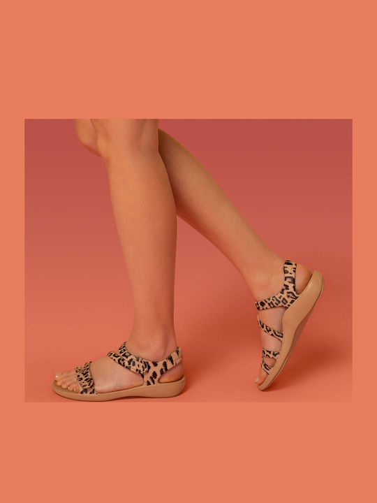 Women's Flat Sandals Sporty in Brown Color