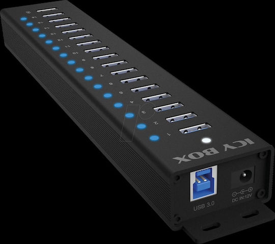 Icy Box USB Хъб 16 Порта USB 3.2 с Връзка USB-A