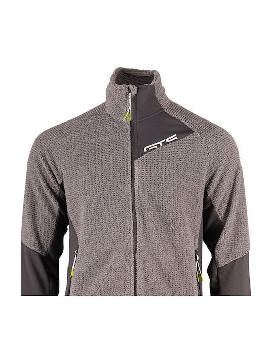 GTS Moda Italia Men's Fleece Cardigan with Zipper Grey