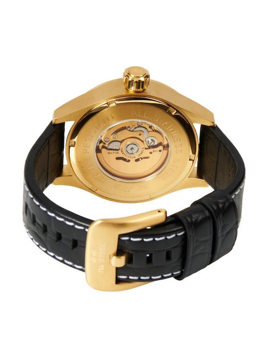 TW Steel Volante Men's Watch Automatic with Black Leather Strap