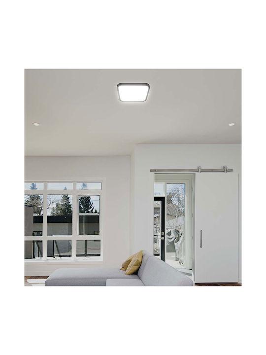 V-TAC Ceiling Mount Light Bathroom Black with Integrated LED