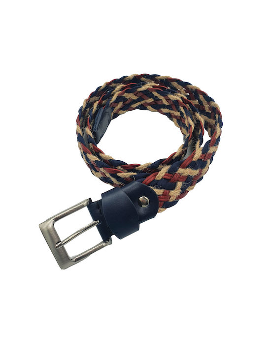 ByLeather Curea Bărbătească din Piele din Piele Curea de webbing Blue Ceramic