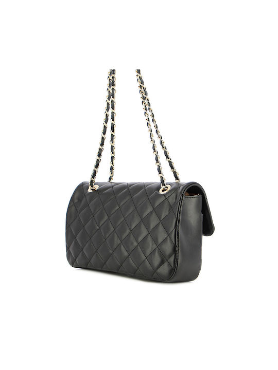 Leder Damentasche Schultertasche Schwarz