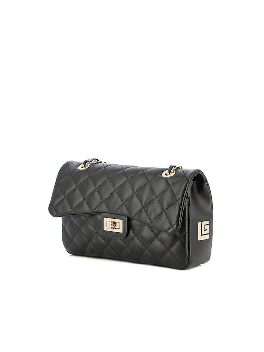 Leder Damentasche Schultertasche Schwarz