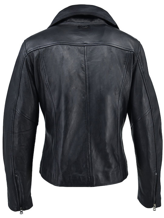 Dermatina 100 Women's Short Lifestyle Leather Jacket for Winter Black