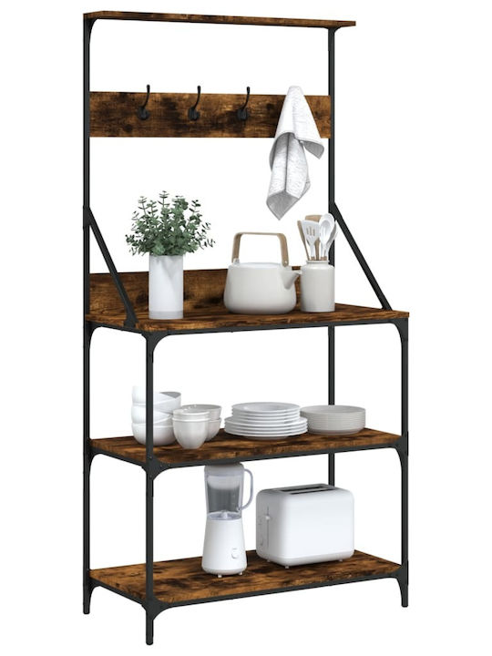 vidaXL Metallisches Küchengestell Mit 3 Ebenen Braune 84x40.5x170cm