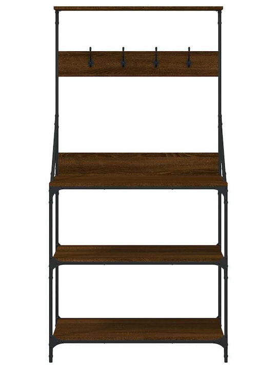 vidaXL Metallisches Küchengestell Mit 4 Ebenen Braune 84x40,5x170cm