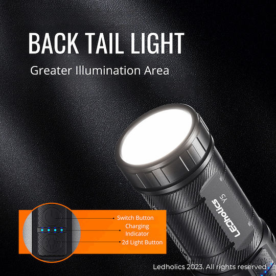 Ledholics Lumină de lucru și de sit, cu baterie Lanternă LED IP44 cu Luminozitate Maximă 1300lm