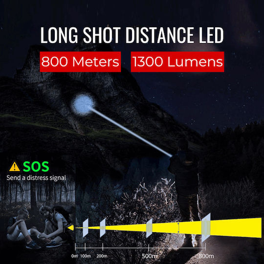 Ledholics Lumină de lucru și de sit, cu baterie Lanternă LED IP44 cu Luminozitate Maximă 1300lm