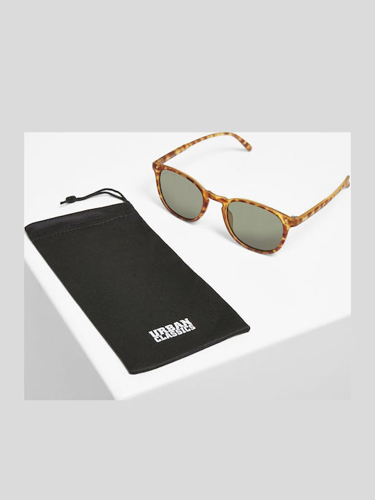 Urban Classics Arthur Unisex Sunglasses with Brown Tartaruga Plastic Frame and Green Lens TB3721-02580