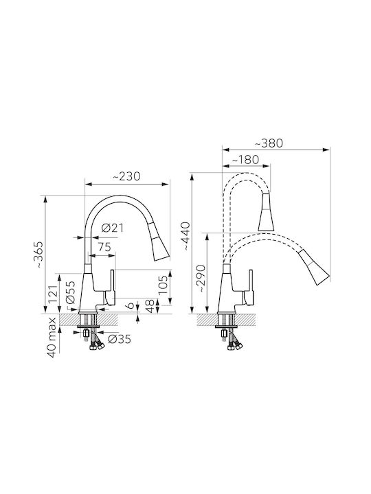 Ferro Zumba Ii Kitchen Faucet Counter Yellow