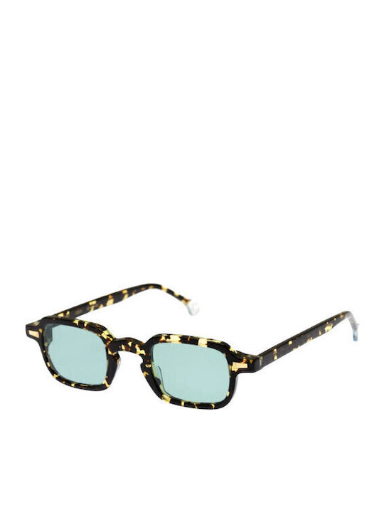 Kyme Unisex Sonnenbrille mit Braun Schildkröte Kunststoff Gestell und Grün Linse LUIGI 10