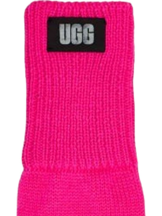 Women's Knitted Touch Gloves Fuchsia Pop Cuff