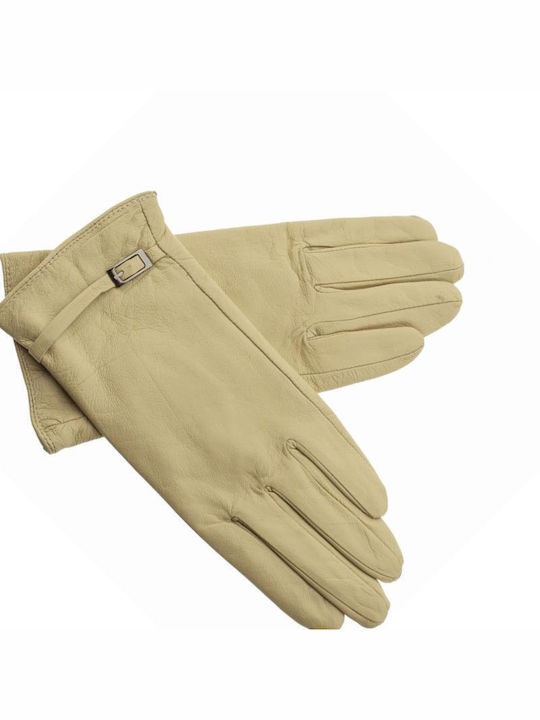 ModaBorsa Beige Leder Handschuhe