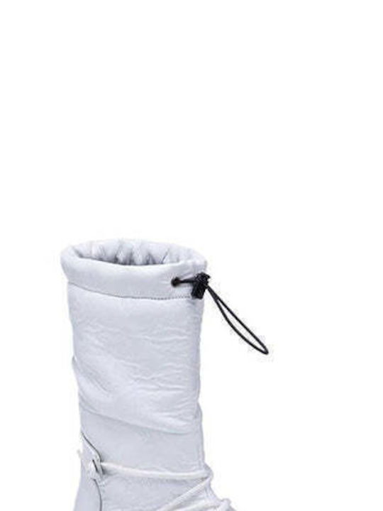 Leder Stiefeletten Damen Weiß