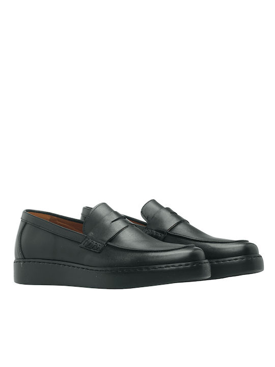 Antonio Shoes Men's Leather Loafers Black