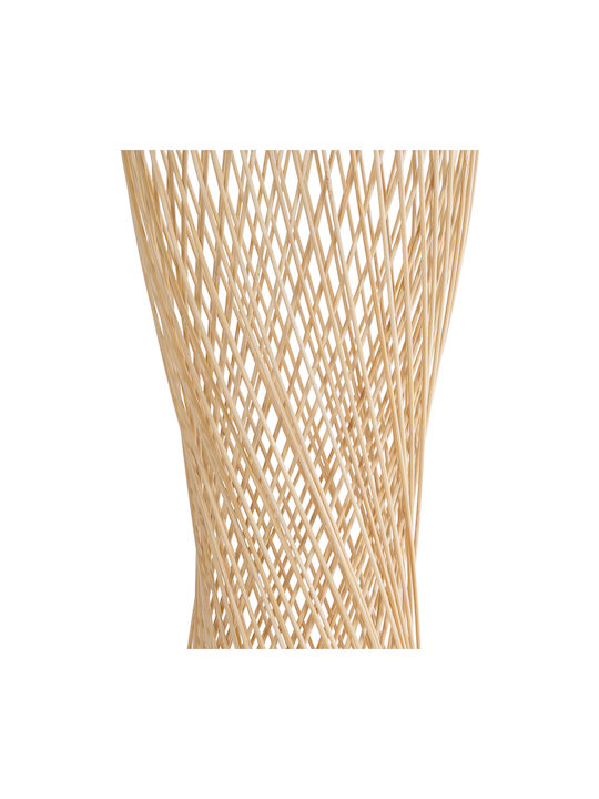 GloboStar Rowan Holz Tischlampe für Fassung E27 mit Beige Schirm und Basis