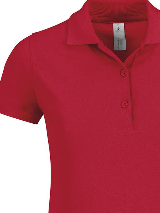 B&C Safran Timeless Women's Short Sleeve Promotional Blouse Red PW457-004