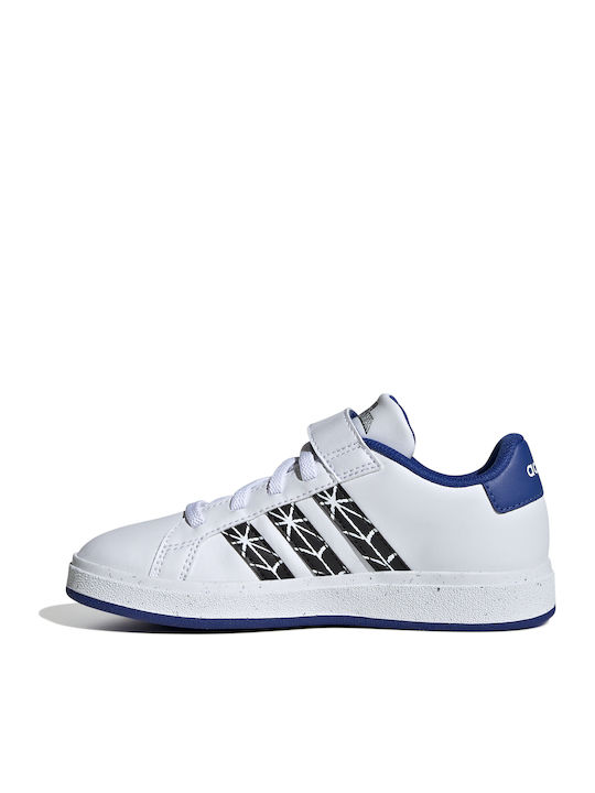 Marvel Grand Court Spider-Man Kids Sneakers with Hoop & Loop Closure Cloud White / Core Black / Royal Blue