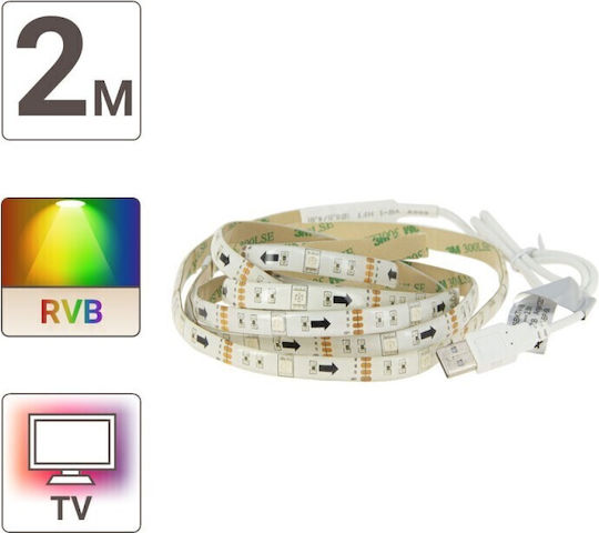 Xanlite Ταινία LED Τηλεόρασης RGB Φως 2m με Τηλεχειριστήριο