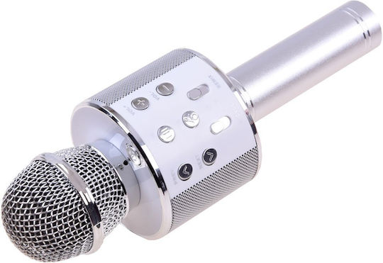 BB-Shop Μικρόφωνο Karaoke Ασύρματο IN0136 σε Ασημί Χρώμα