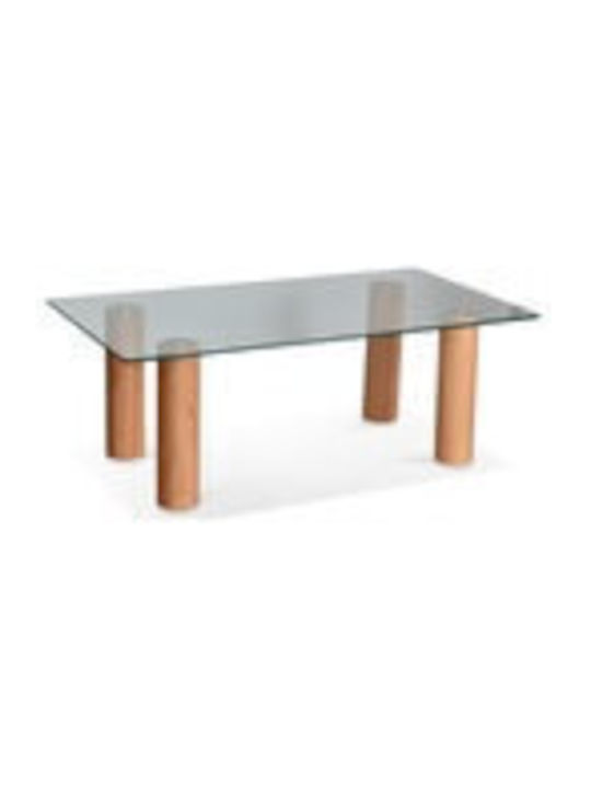 Studio Rectangular Solid Wood Coffee Table Transparent L110xW60xH40cm